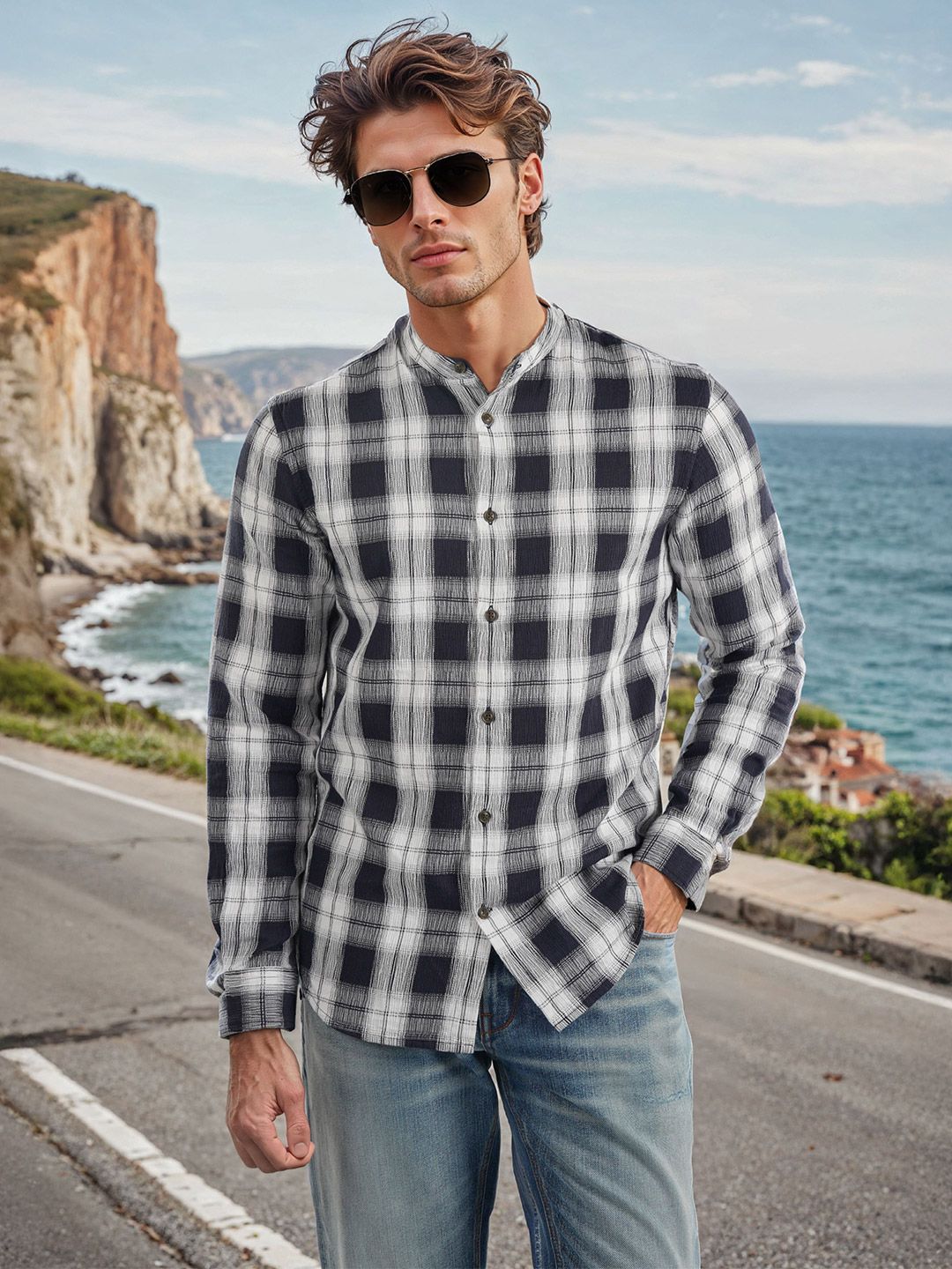 19t9TWkL_421c1980d00f4ae7aaef91056501afd0.jpg Celio Men Classic Opaque Checked Casual Shirt - Image 1