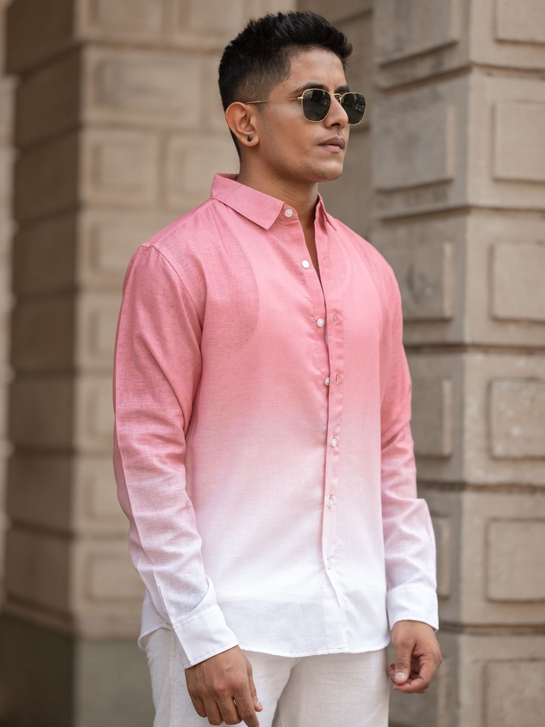 1wAYaB9m_0f905e2c4f064dc696c7614133375ceb-1.jpg Powerlook Men Spread Collar Solid Cotton Casual Shirt - Image 1
