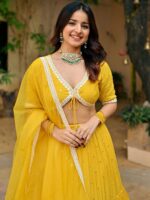 Embroidered V-Neck Ready to Wear Lehenga & Blouse With Dupatta - Image 2