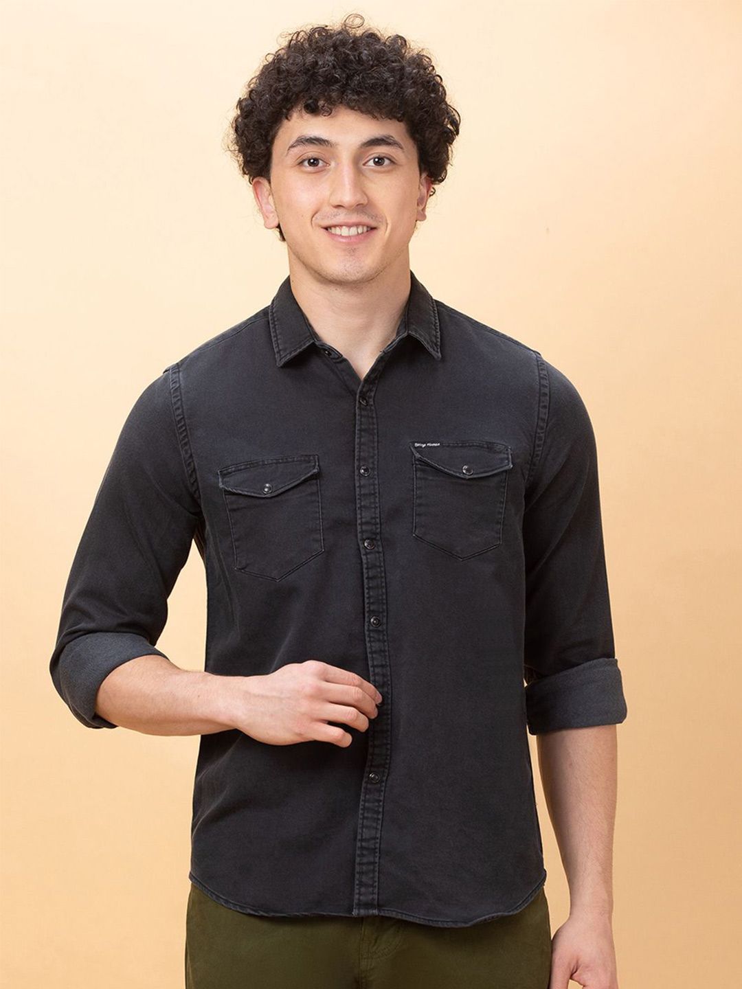 521de27a-d090-46e7-bec1-de0edcf856ba1719563891706BeingHumanMenSlimFitOpaqueCasualShirt1.jpg Being Human Men Slim Fit Opaque Casual Shirt - Image 1