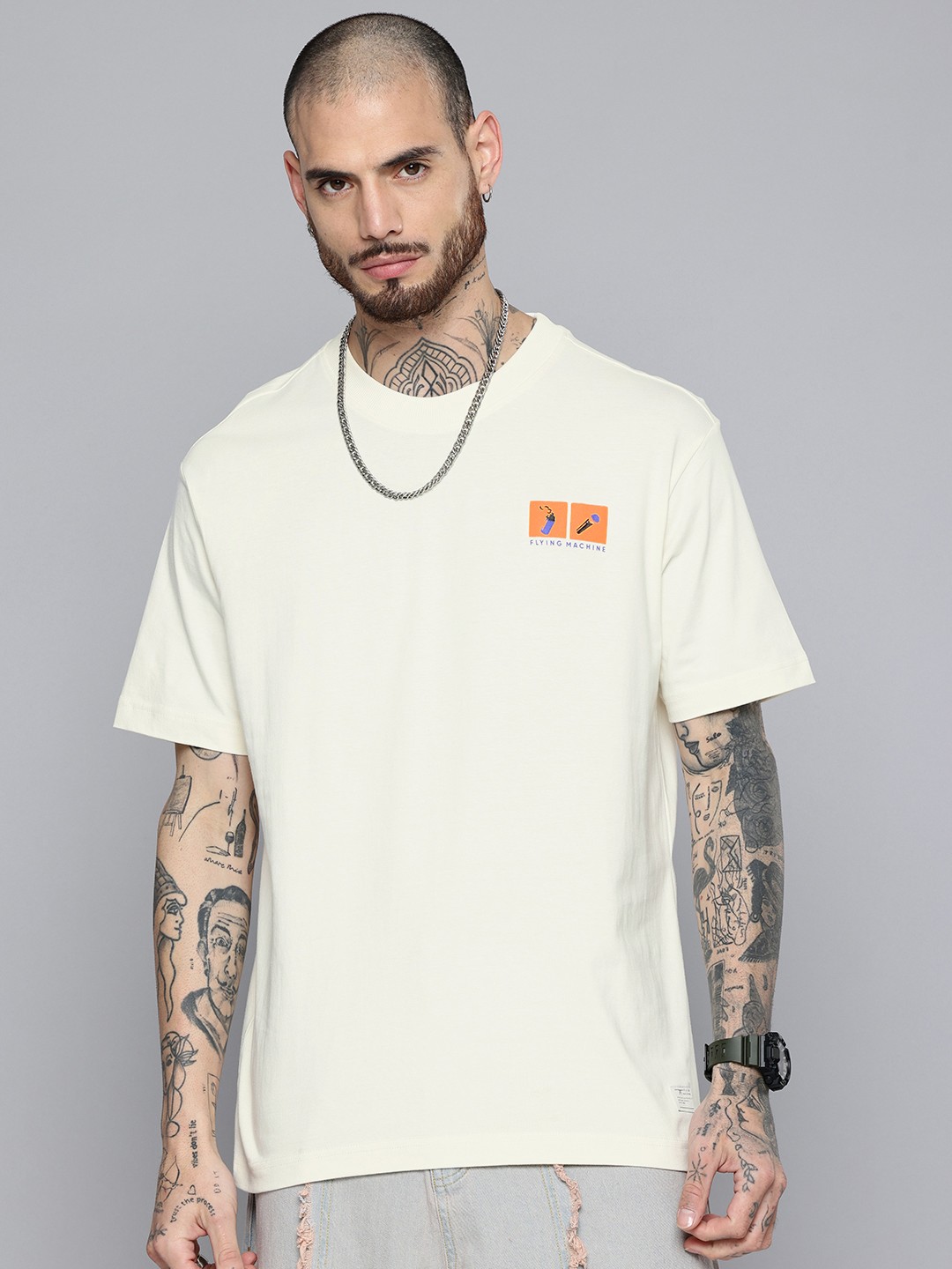 Printed-Drop-Shoulder-Sleeves-T-shirt.jpg Printed Drop-Shoulder Sleeves T-shirt - Image 1