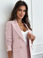 DressBerry Women Pink Formal Polyester Blazer