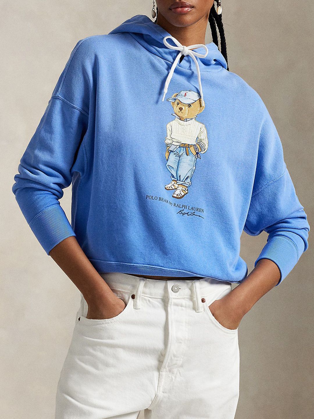 nW8VdInd_51c955a4e5404e48a5196eea2432659a.jpg Polo Ralph Lauren Polo Women Bear Graphic Printed Hooded Long Sleeve Pullover Sweatshirts - Image 1