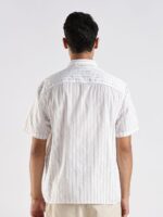 Men Relaxed Fit Vertical Striped Spread Collar Pure Cotton Casual Shirt - Image 2