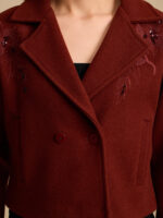 Tonal Embroidery Felt Jacket - Image 2